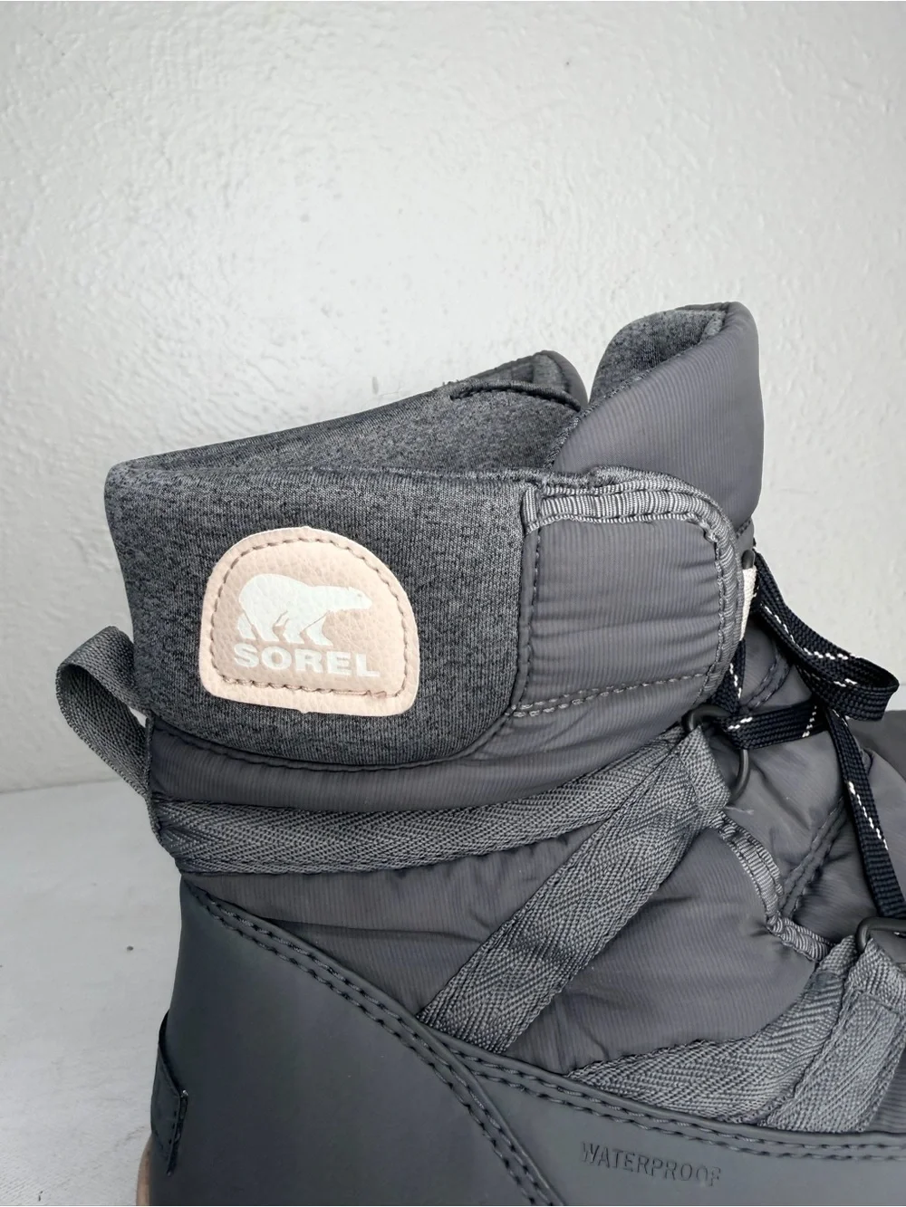 Sorel Whitney gray lace up waterproof boot